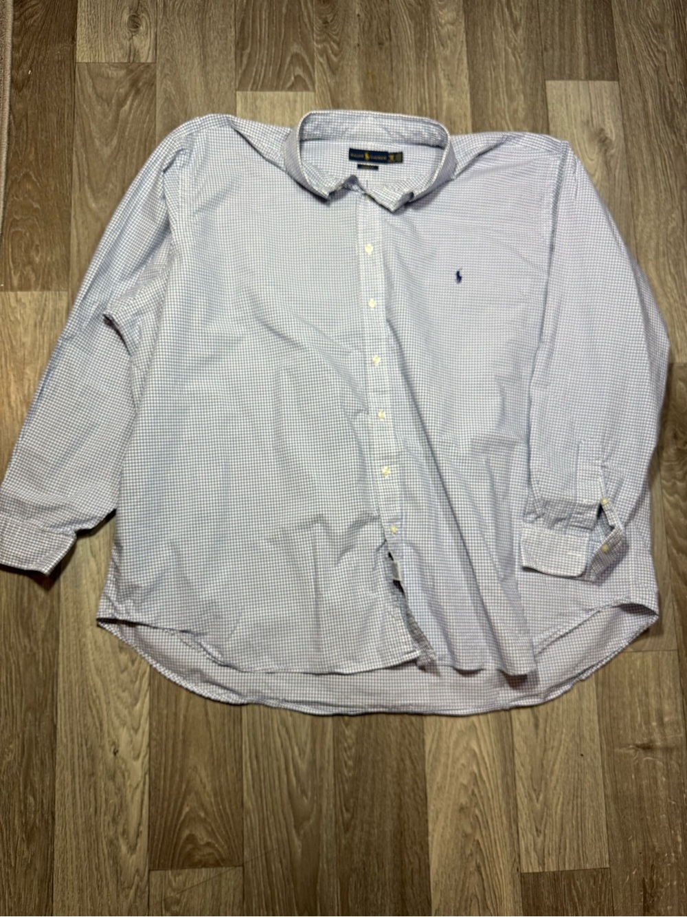 Polo by Ralph Lauren Light Blue & White Micro-Check Dress Shirt